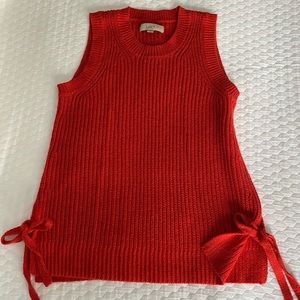 Red Knit Summer Sweater Tank